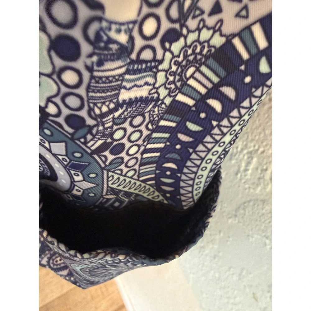 Sakroots Navy White Loyola Blue Wonderlust Geometric Backpack Boho Travel School